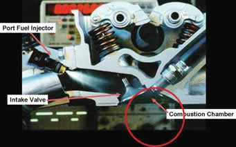 This is a combustion chamber of a small gasoline engine. The internal working of a internal combustion engine.